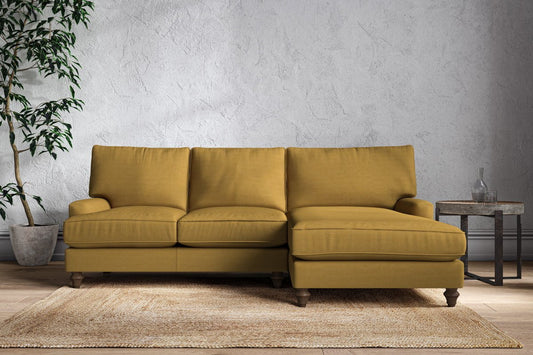 Marri Large Right Hand Chaise Sofa - Recycled Cotton Ochre