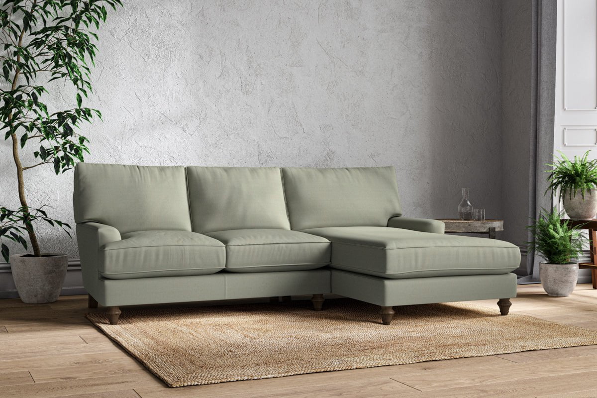 Marri Large Right Hand Chaise Sofa - Recycled Cotton Seaspray