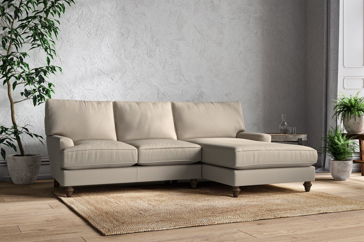 Marri Large Right Hand Chaise Sofa - Recycled Cotton Stone