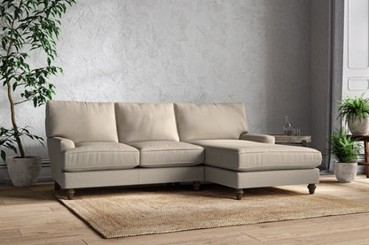Marri Large Right Hand Chaise Sofa - Recycled Cotton Stone