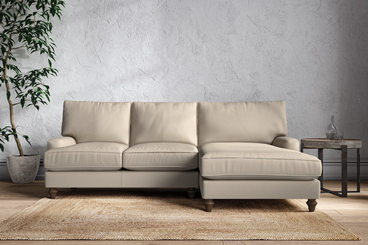 Marri Large Right Hand Chaise Sofa - Recycled Cotton Stone