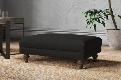 Marri Medium Footstool - Brera Linen Charcoal