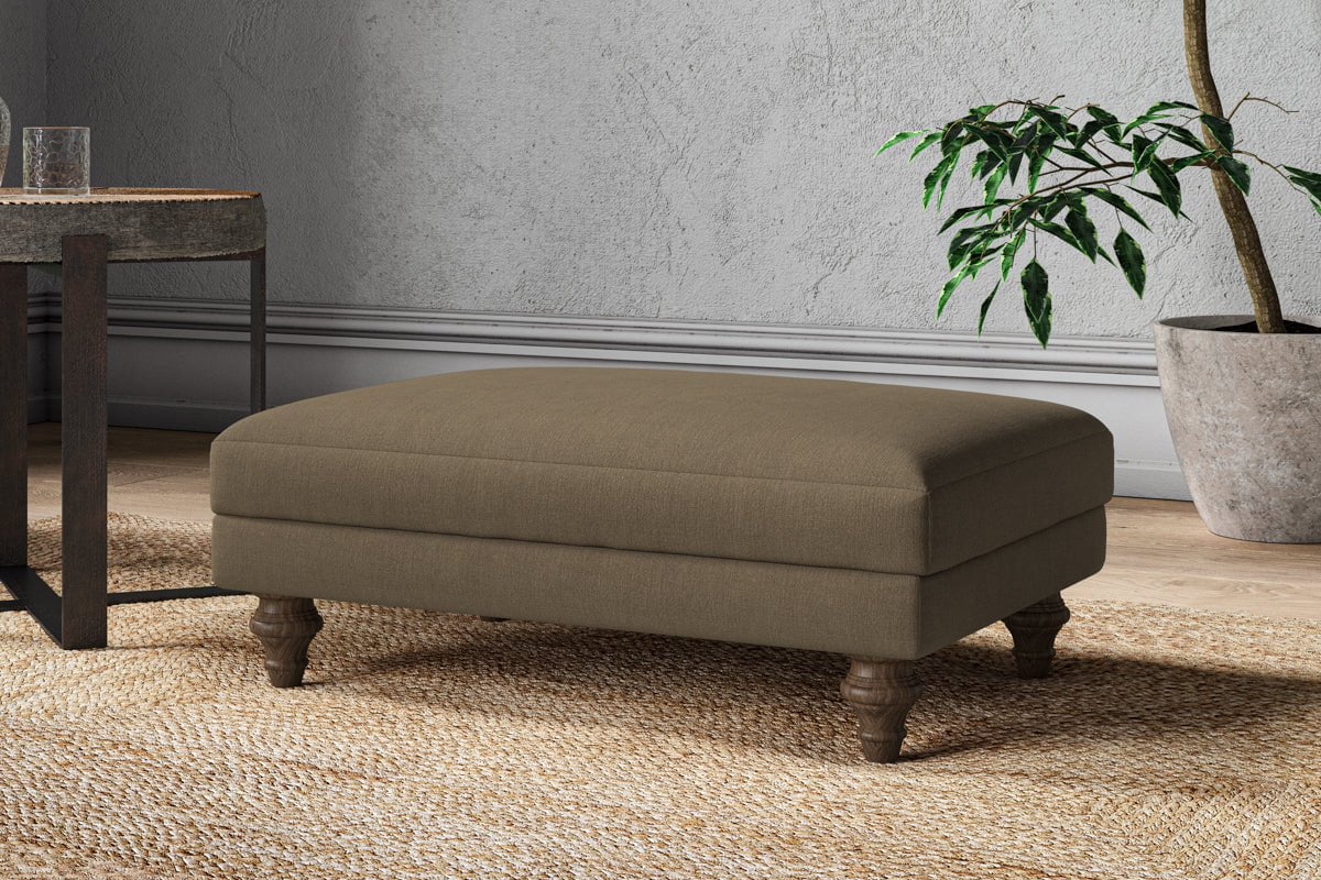 Marri Medium Footstool - Brera Linen Chestnut