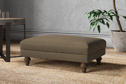 Marri Medium Footstool - Brera Linen Chestnut