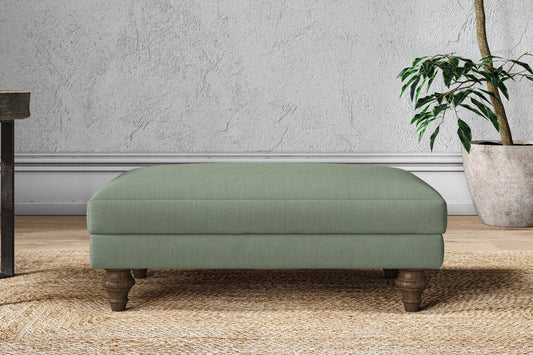 Marri Medium Footstool - Brera Linen Jade