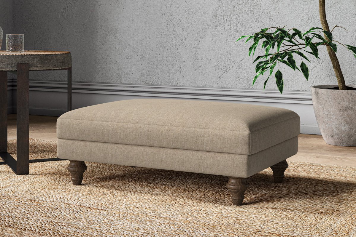 Marri Medium Footstool - Brera Linen Pebble