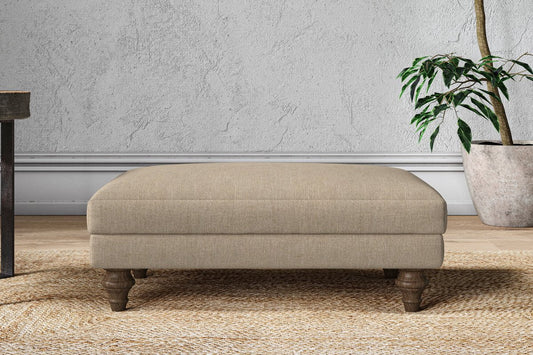 Marri Medium Footstool - Brera Linen Pebble