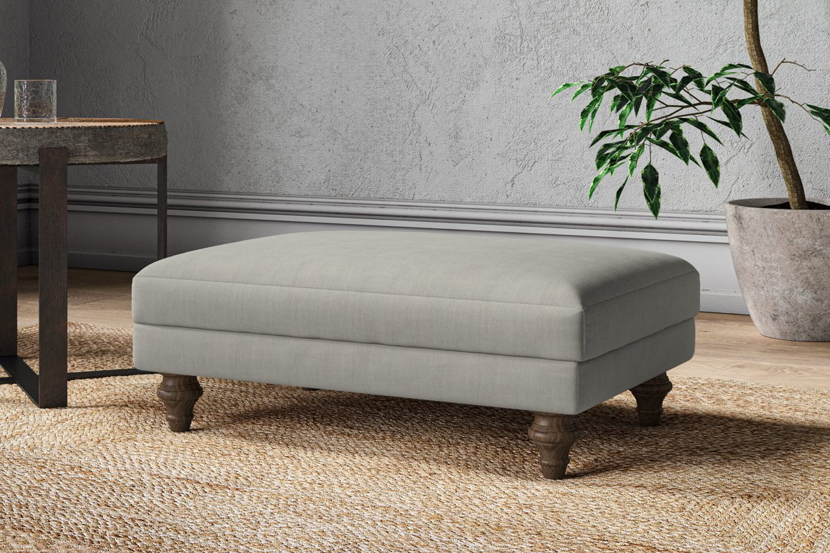 Marri Medium Footstool - Brera Linen Smoke