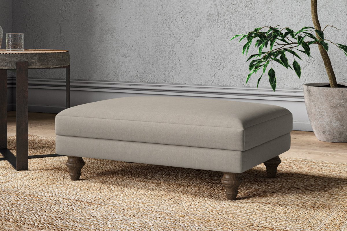 Marri Medium Footstool - Recycled Cotton Flax