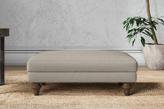 Marri Medium Footstool - Recycled Cotton Flax