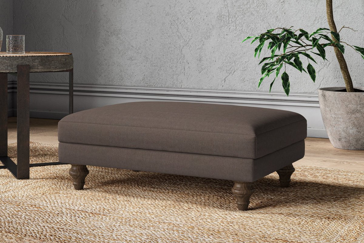 Marri Medium Footstool - Recycled Cotton Mocha