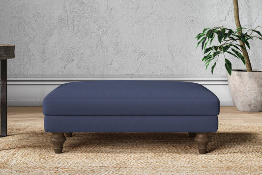 Marri Medium Footstool - Recycled Cotton Navy