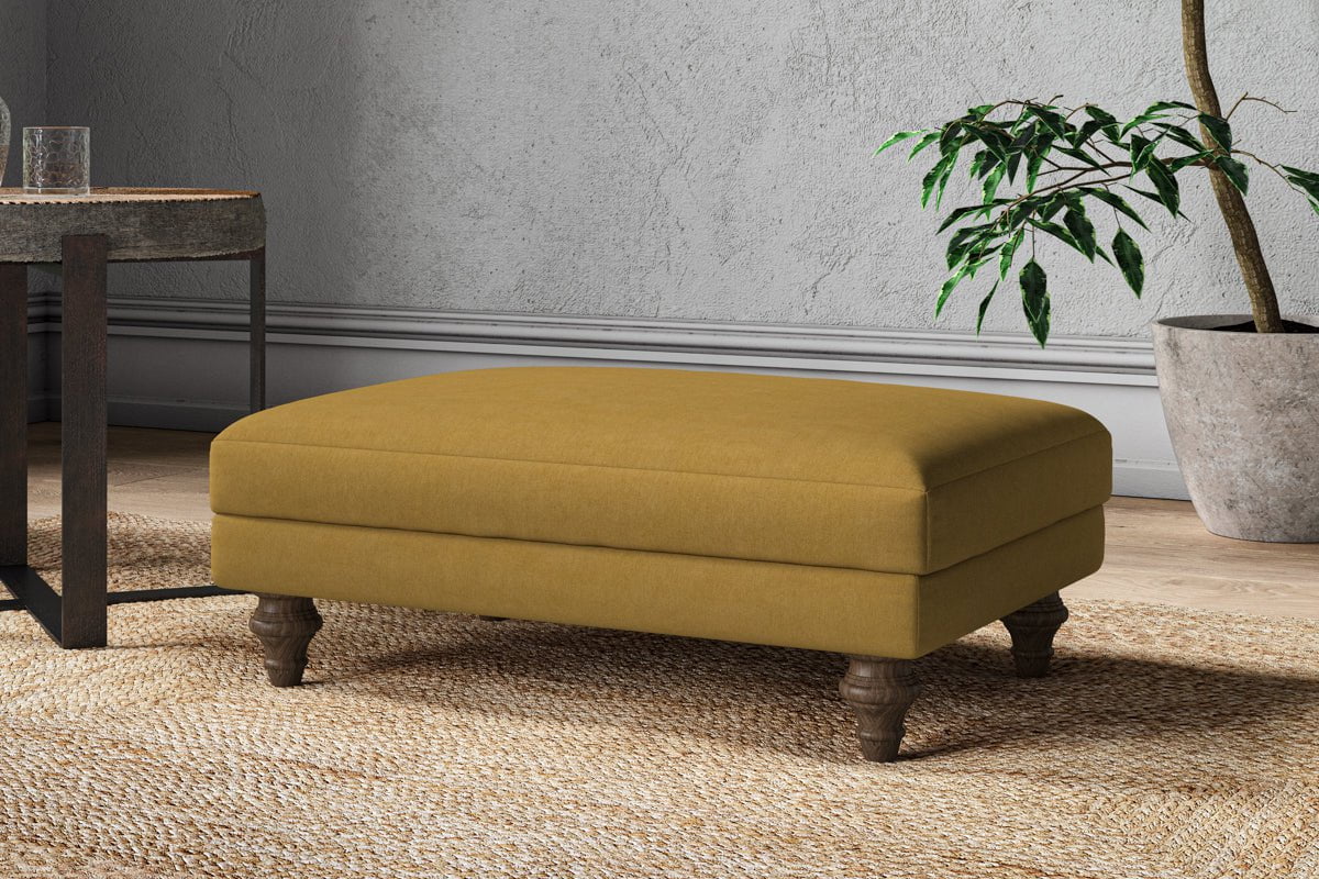 Marri Medium Footstool - Recycled Cotton Ochre