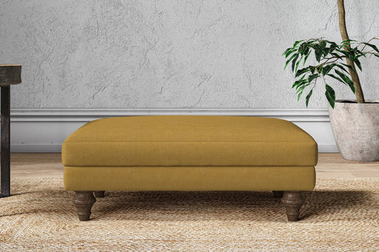 Marri Medium Footstool - Recycled Cotton Ochre