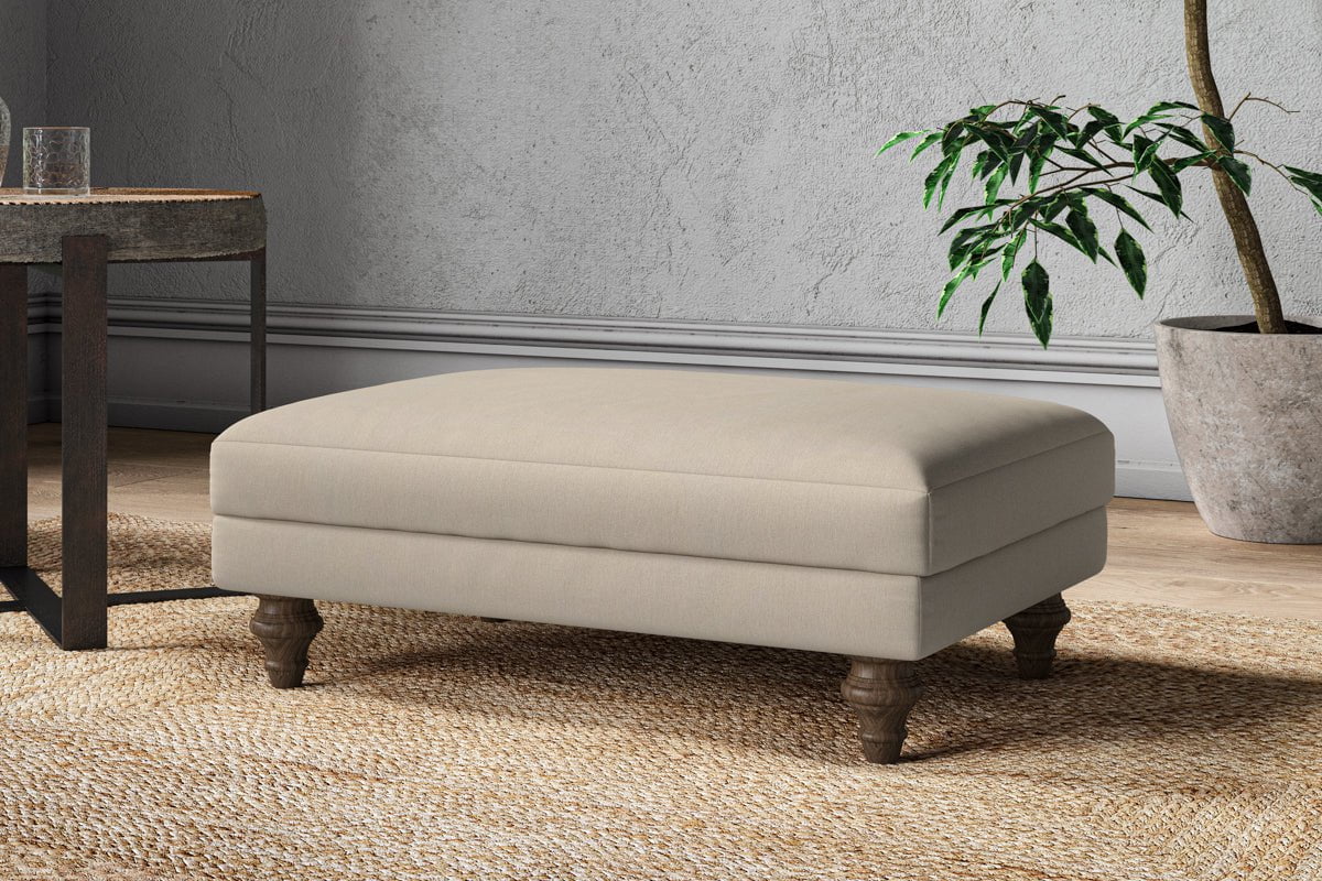 Marri Medium Footstool - Recycled Cotton Stone
