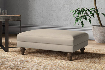 Marri Medium Footstool - Recycled Cotton Stone