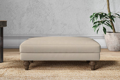 Marri Medium Footstool - Recycled Cotton Stone