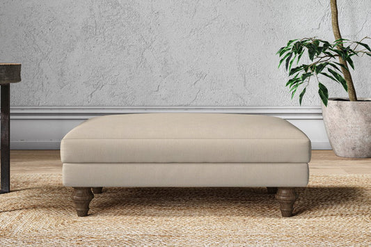 Marri Medium Footstool - Recycled Cotton Stone